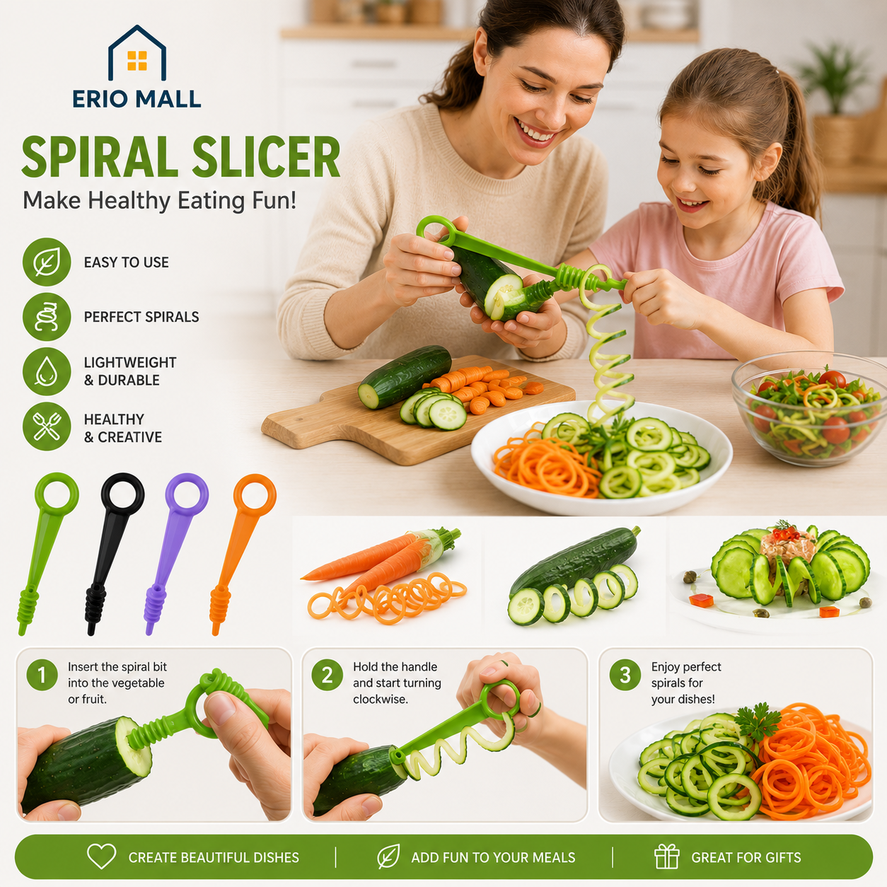 Manual Spiral Vegetable Slicer