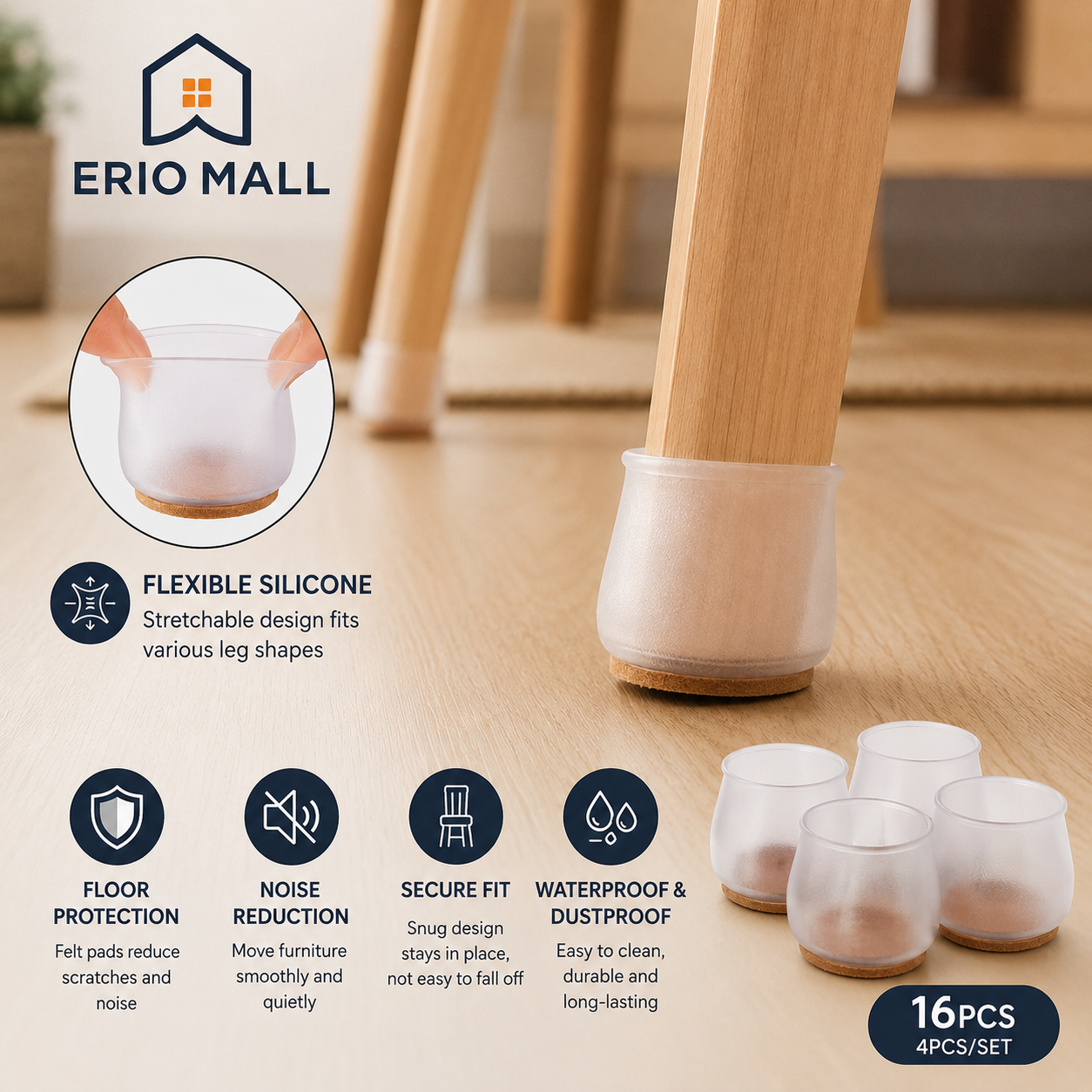 Silicone Chair Leg Floor Protectors