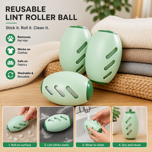 Reusable Lint Roller High-Quality Washable & Portable Strong Adhesive for Pet Hair and Dust Removal Clothes Furniture Travel