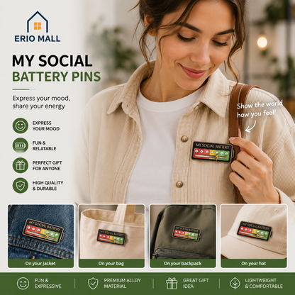 Funny Social Battery Mood Pin