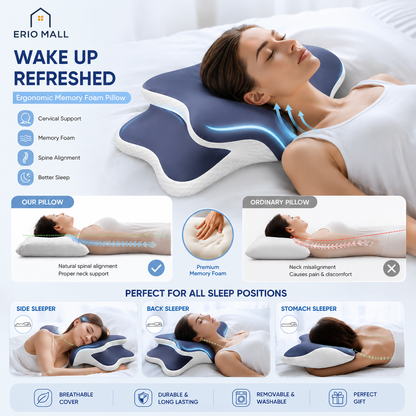 Ergonomic Memory Foam Neck Pillow
