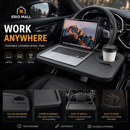 Portable Car Steering Wheel Tray