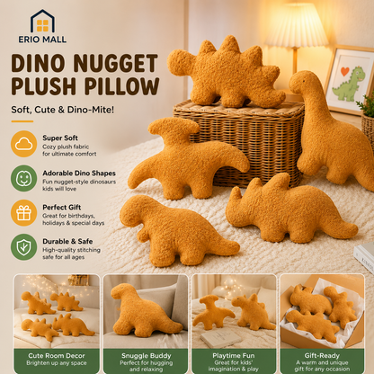 Dino Chicken Nugget Plush Pillow