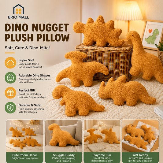 Dino Chicken Nugget Plush Pillow