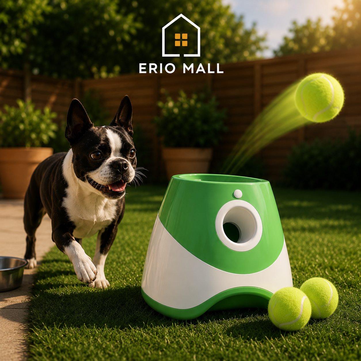 Ball Thrower for Dogs,Interactive Dog Fetch Machine,Automatic Tennis Ball Launcher with 12 Tennis Balls,Dog Ball Thrower Machine with 10-30Ft 3 Launching Distance,For Small Dogs Indoor & Outdoor