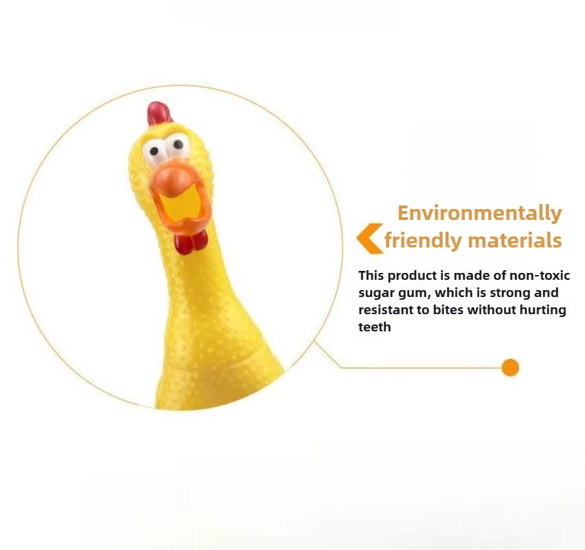 Squeaky Screaming Chicken Pet Toy Funny Molar Chew Rubber Toy Small Large Dogpet Squeaker Chew Toys Funny Chicken Puppy1Pcs