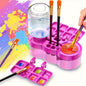 Water Cycle System Paint Brush Cleaner with Paint Palette, Paint Brush Rinse Cup Holder, Automatic Washing Tool, Art Supplies