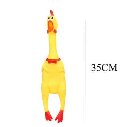 Squeaky Screaming Chicken Pet Toy Funny Molar Chew Rubber Toy Small Large Dogpet Squeaker Chew Toys Funny Chicken Puppy1Pcs