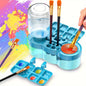 Water Cycle System Paint Brush Cleaner with Paint Palette, Paint Brush Rinse Cup Holder, Automatic Washing Tool, Art Supplies