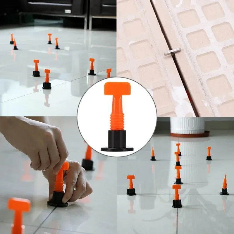 51Pcs Floor Tile Leveling System Clips Spacers for Porcelain Ceramic Tile Laying Wall Fixing Construction Tools Leveler Kit