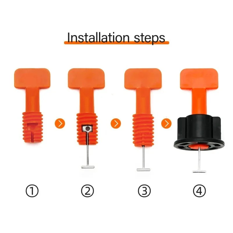 51Pcs Floor Tile Leveling System Clips Spacers for Porcelain Ceramic Tile Laying Wall Fixing Construction Tools Leveler Kit