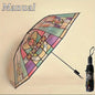 British Wind Rainforest Arch Transparent Umbrella Stained Glass Transparent Umbrella Long Handle Automatic Large Romantic Sunny