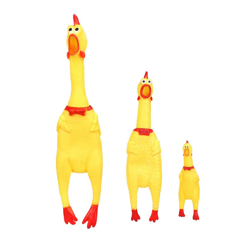 Squeaky Screaming Chicken Pet Toy Funny Molar Chew Rubber Toy Small Large Dogpet Squeaker Chew Toys Funny Chicken Puppy1Pcs
