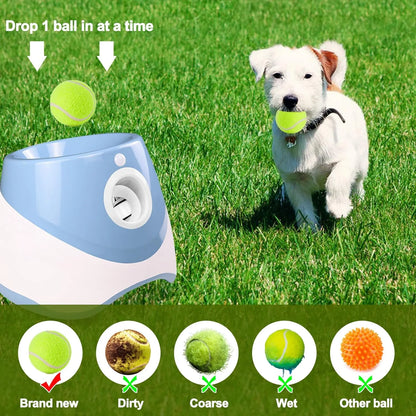 Ball Thrower for Dogs,Interactive Dog Fetch Machine,Automatic Tennis Ball Launcher with 12 Tennis Balls,Dog Ball Thrower Machine with 10-30Ft 3 Launching Distance,For Small Dogs Indoor & Outdoor