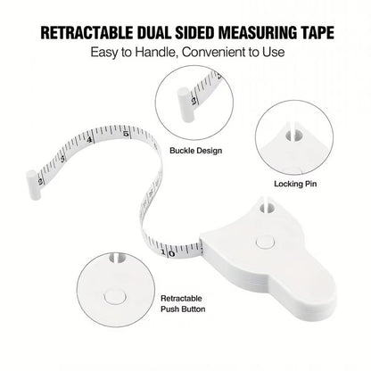 Portable Automatic Telescopic Tape Circumference Sewing Tailor Dressmaking Measure Ruler Meter Film for Waist Chest Legs