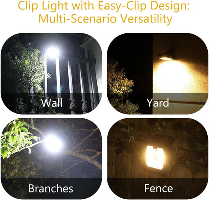 Clip on Solar Lights Outdoor Waterproof，45 Leds Solar Motion Sensor Lights Outdoor 3 Modes 3 Mounting Ways, Solar Security Lights for Fence, Wall, Patio