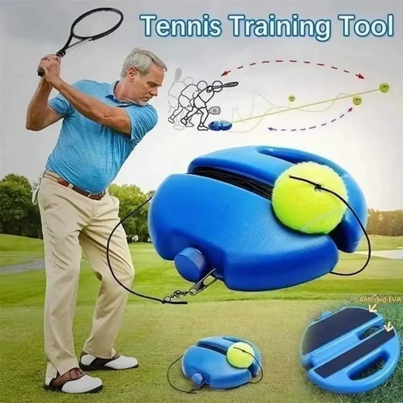 Professional Tennis Training Aids Bases with Elastic Rope Ball Practice Self-Duty Rebound Tennis Trainer Tennis Practice Tool